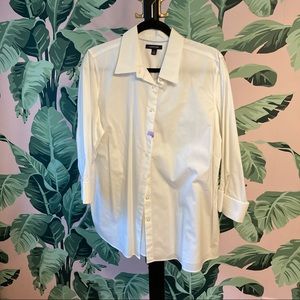 Crisp White Button Down Blouse by Lands' End 18W